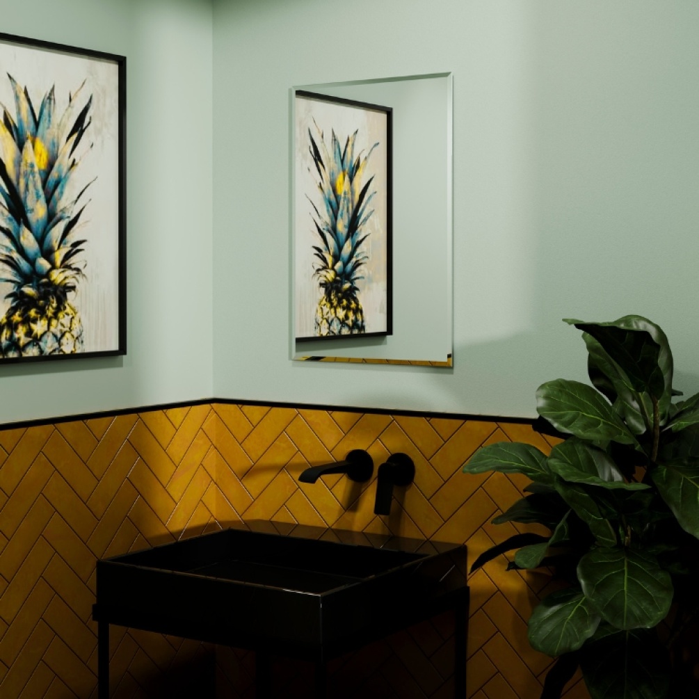 Product Lifestyle image of the Origins Living Belvoir Rectangular Mirror